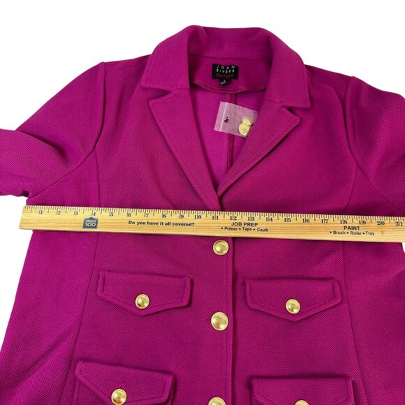 Joan Rivers Vintage Red Carpet Fuchsia Pink Gold Button Jacket – Size L NWOT - Picture 9 of 10